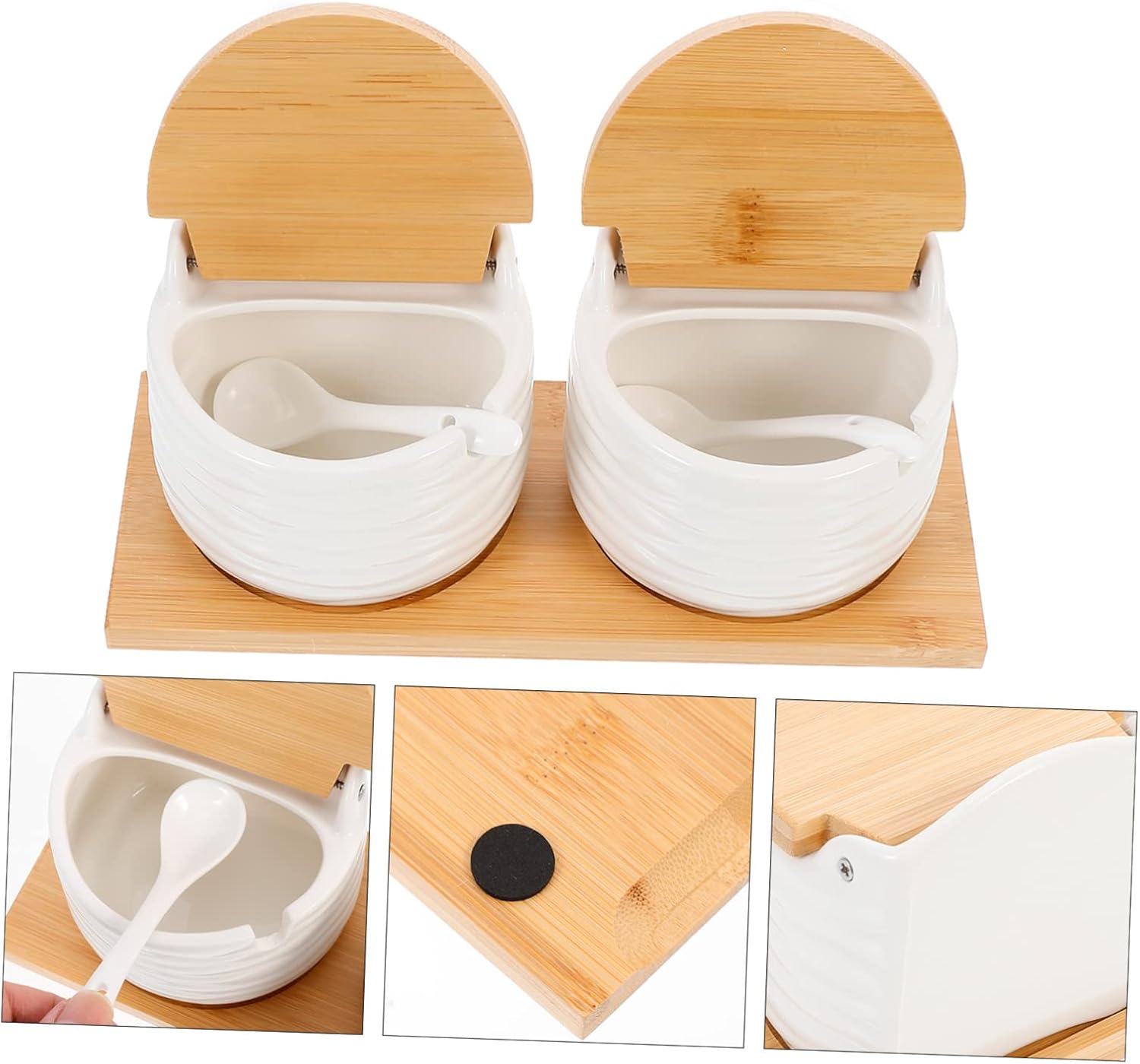 Ceramic Spice Jar Kitchen Condiment Storage Mason Jars Apothecary for Seasonings