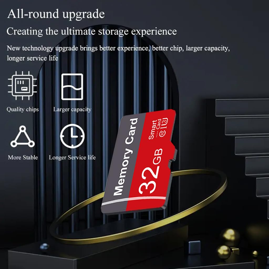 Paquete de 2 tarjetas de memoria de 32 GB con adaptador, tarjeta TF de alta velocidad, UHS-I C10 A1 tarjeta de memoria TF para tableta/teléfono móvil/cámara/audio de coche/consola de juegos (32, GB)