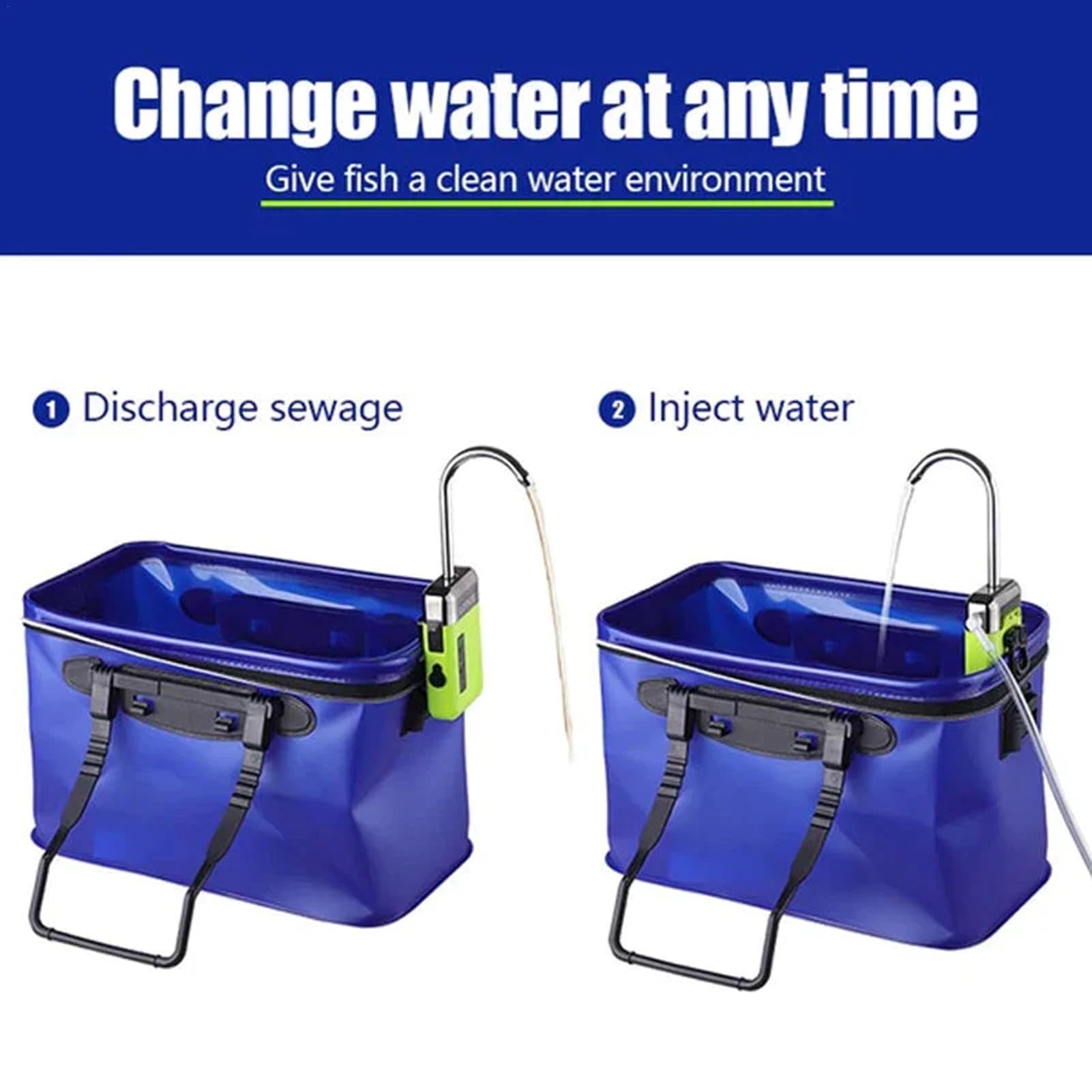Bomba de Oxígeno Recargable - Aireador Silencioso con Salida de Agua Inductiva para Peces | Juego de Cubo de Señuelo Portátil, Ideal para Viajes, y Actividades al