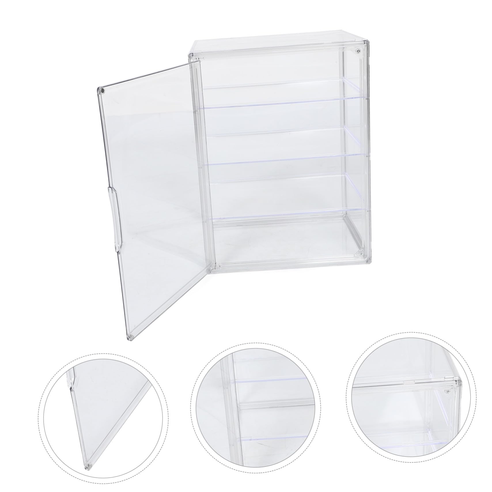 Vitrina Expositora De Pan Grande 36x27x22 Cm Con 4 Capas Ajustables Acrílica, Puerta Magnética Para Guardar y Exhibir Panadería Encimera De Cocina