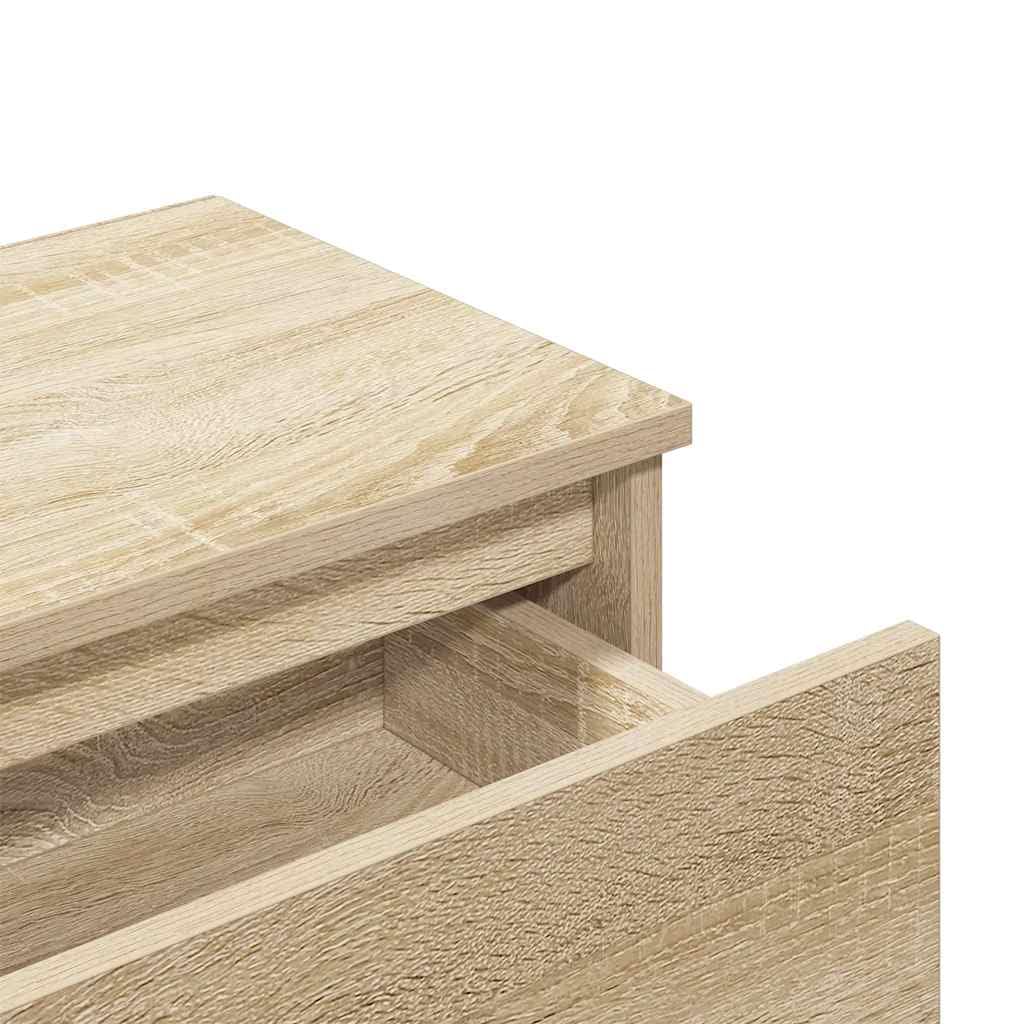 vidaXL Tables de Chevet 2 pcs, Armoire de Lit, Table de Nuit, Meuble de Chambre à Coucher Maison Intérieur, Moderne, Chêne Sonoma Bois d’Ingénierie