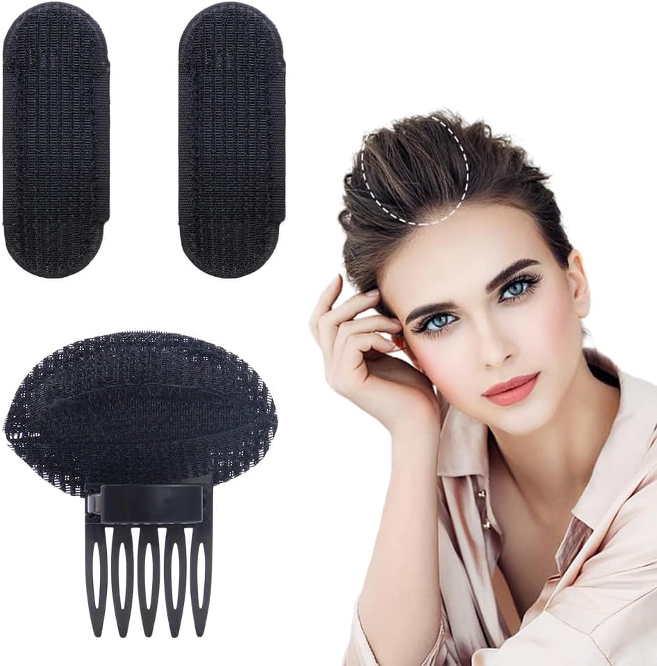 Hair Base Set Puff Hair 3Pcs Hair Puff Head Cushion Styling Insert Braid Tool Hair Pad Bump up Comb Clip Sponge Bun Hair Pad Fluffy Hairstyle Tools Accessories For Women For Hair Styles Girls Hair Puff