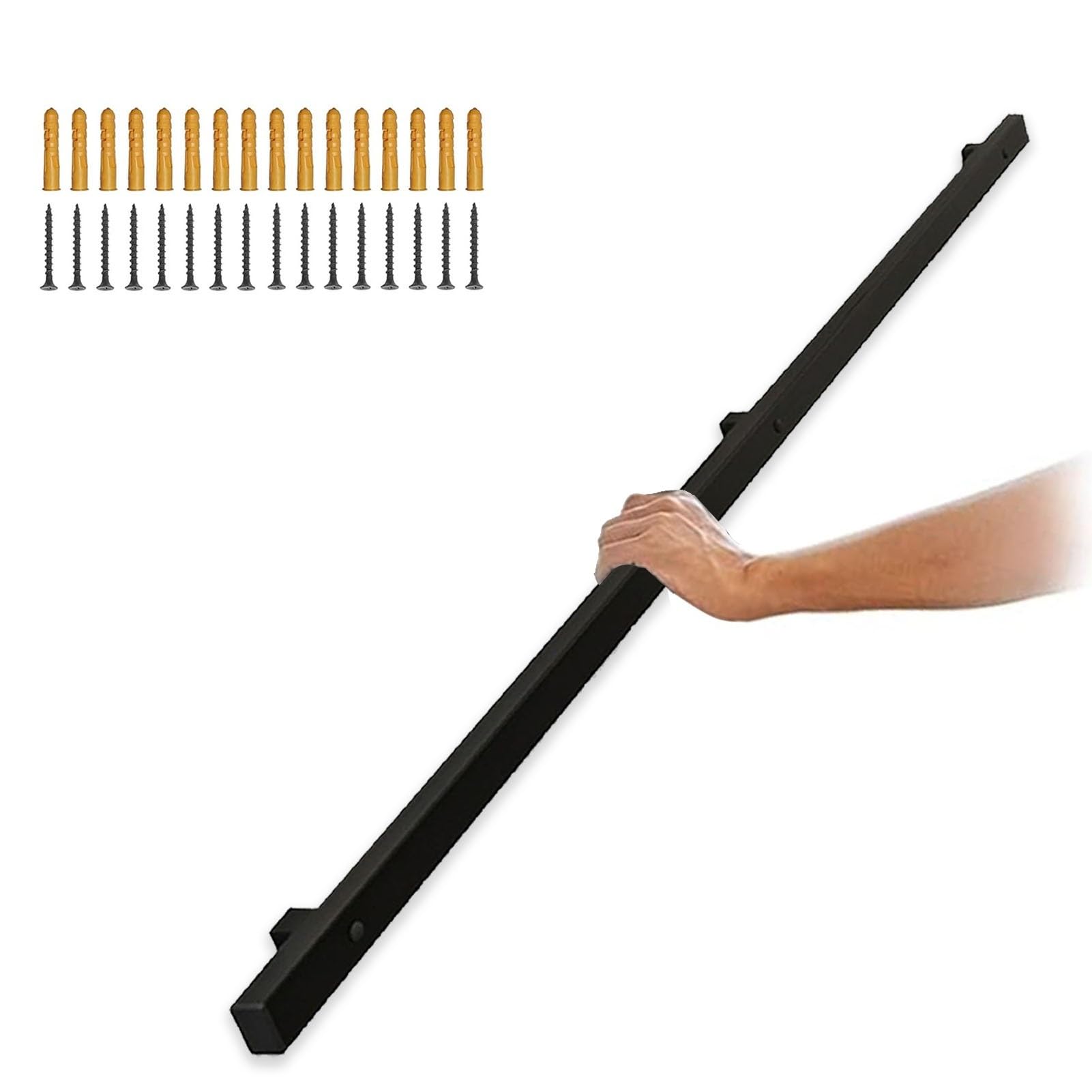 Rampe d'escalier avec supports muraux de 1m à 6m et main courante de sécurité