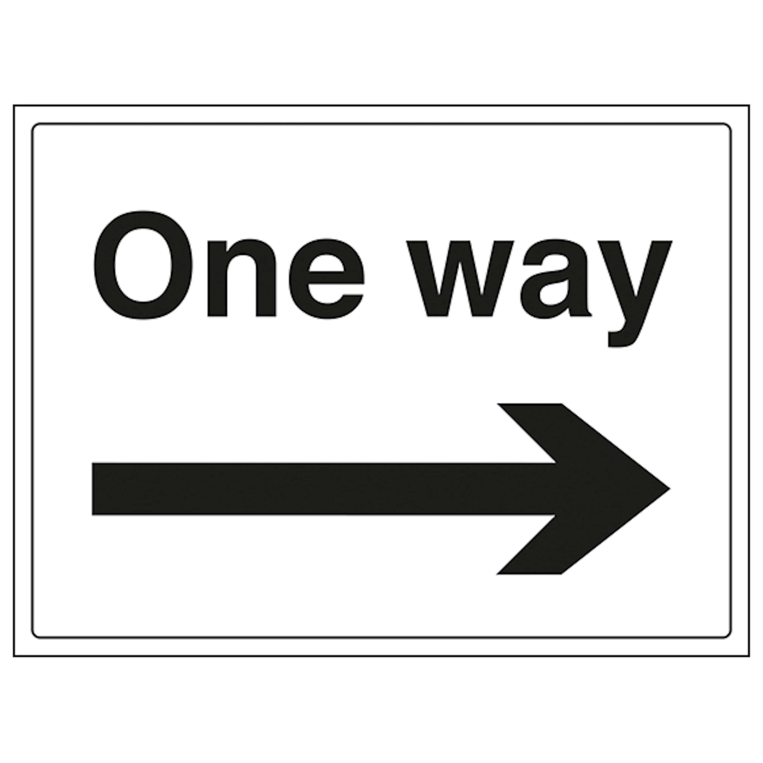 V Safety One Way Arrow Right 400 x 300 mm - 3mm Reflective Aluminium Composite Safety Sign