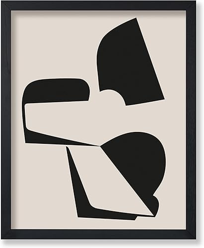 Monem Art - Póster de formas aleatorias, impresión geométrica retro, arte abstracto, arte moderno de mediados de siglo, arte en blanco y negro, arte