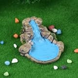 Pxiryanlow Blue DIY Miniature Mini Water Pool Fairy Garden Lawn Ornament Outdoor Statues for Mountain Dollhouse Decor Craft, Garden Sculptures and Statues, Outdoor Statues