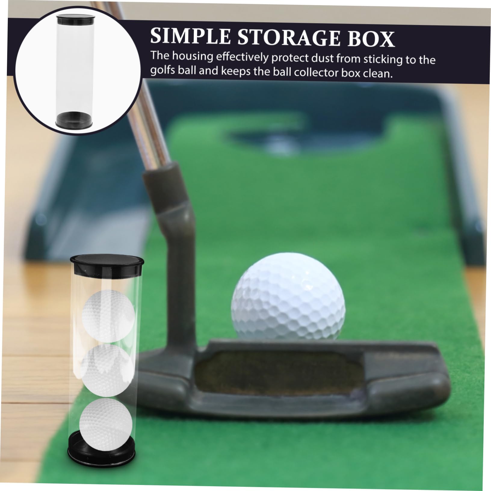 Sosoport Caja Tubo De Pelota De Golf Vitrina De Pelotas De Golf Falda De Pequeña Pantalla Tubo De Plástico Estuche Portátil para Golf Bola Transparente Deportes De Polivinilo