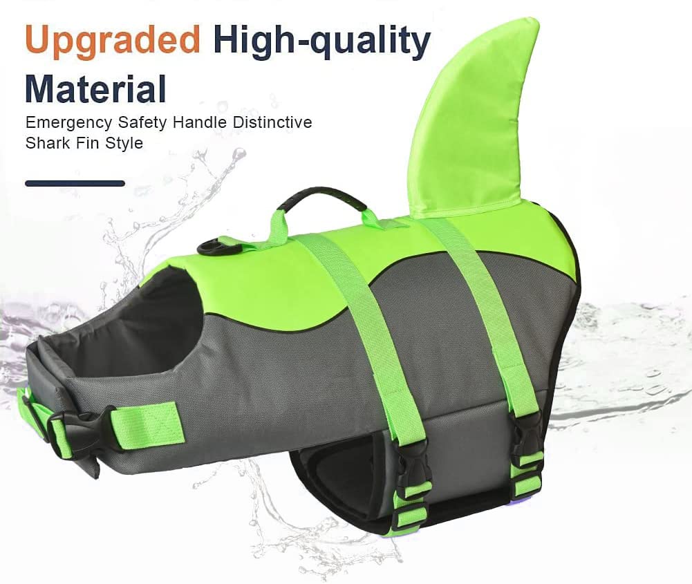 Gilet de sauvetage réglable pour chien requin avec poignée de sauvetage