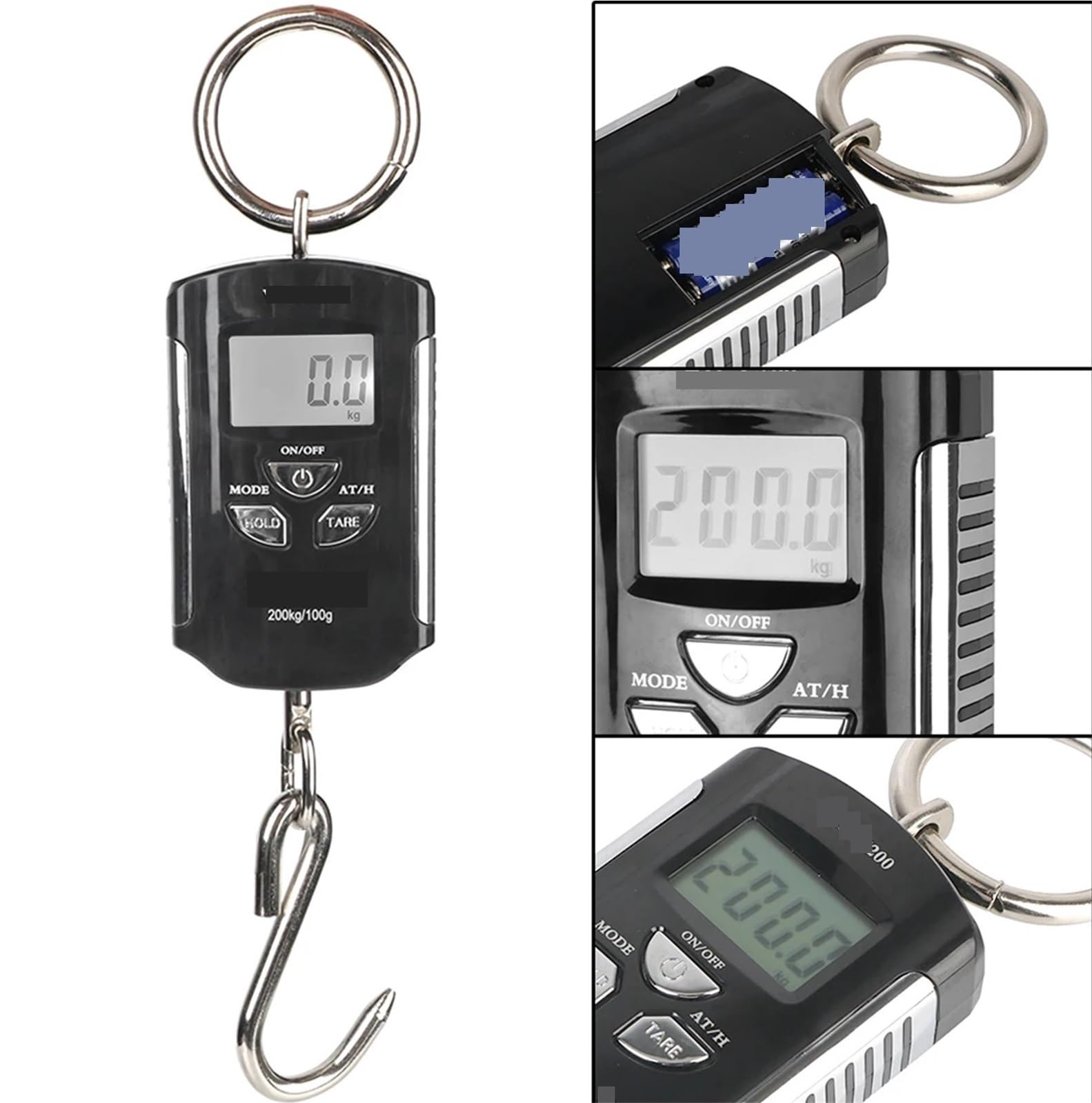 Báscula de grúa, Báscula Grúa 200kg/100g Gancho Colgante Electrónica