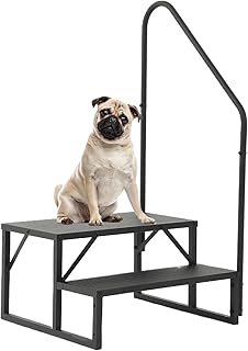 RV Stairs 2 Step, RV Steps with Handrail, Upgrade 3.0 RV Stairs with Platform, 660lbs Anti-slip Step Ladder Hot Tub Step for Indoor Outdoor