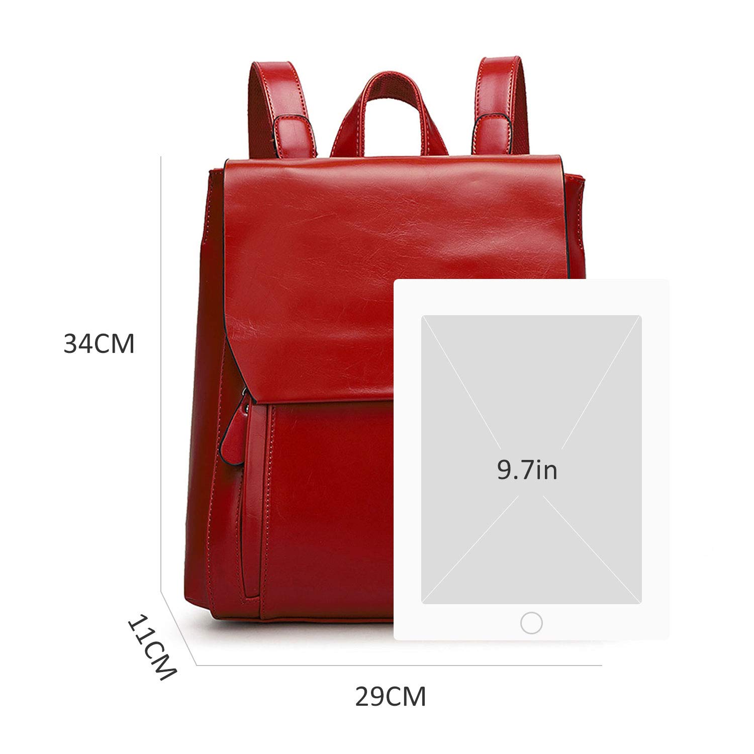 Donne Zaino in Pelle PU Impermeabile Scuola Borsa da College Snap Magnetico Zaino per Ragazze