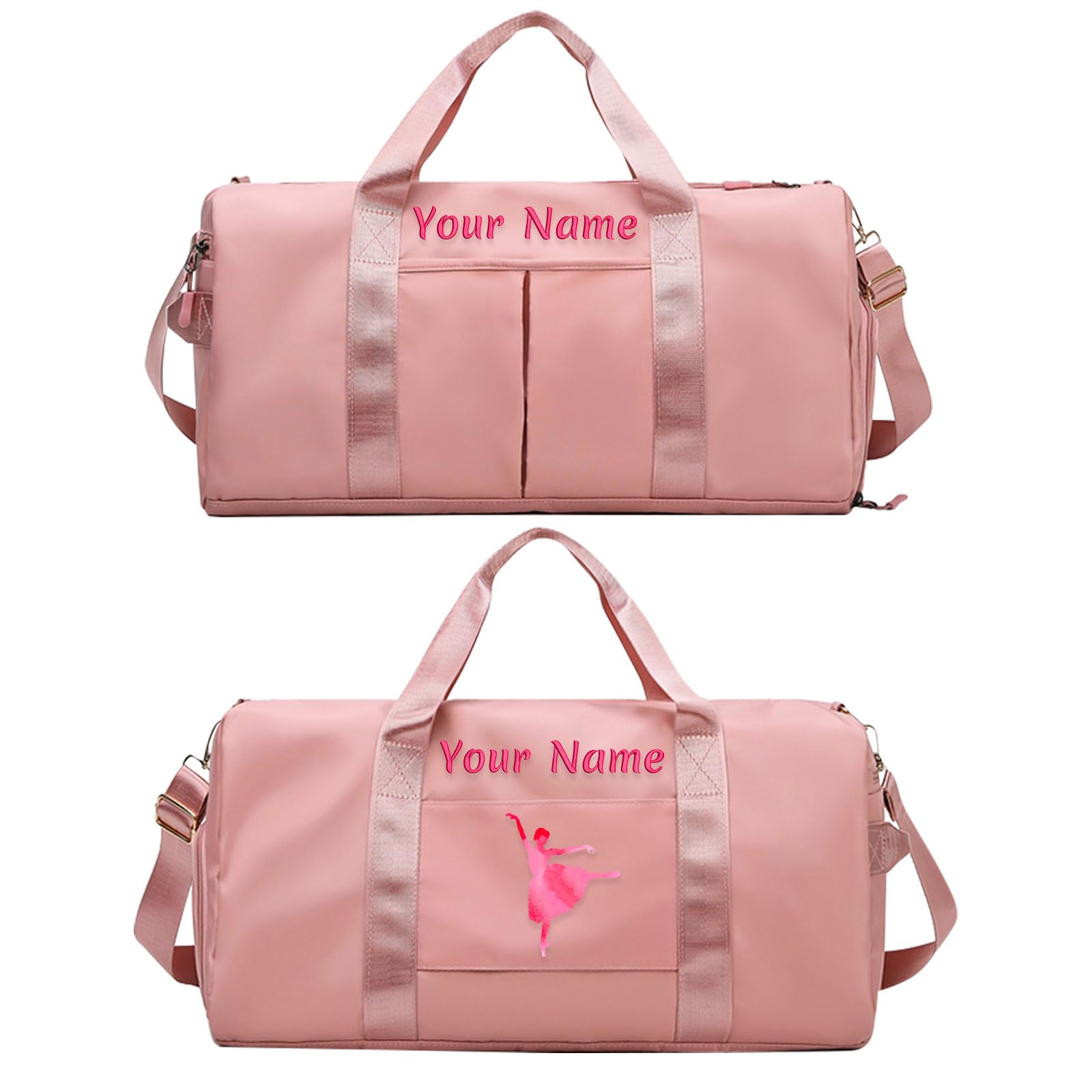 Custom embroidered sports bag, personalized gym bag, (with wet and dry pockets and shoe compartment) weekend travel duffel bag with shoulder strap,