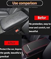 Vista 225 de Great-luck Leather Center Console Cover Armrest Pad,Protector Armrest Box Cover Accessories Keep Your Armrest in a More Comfortable Feeling(black