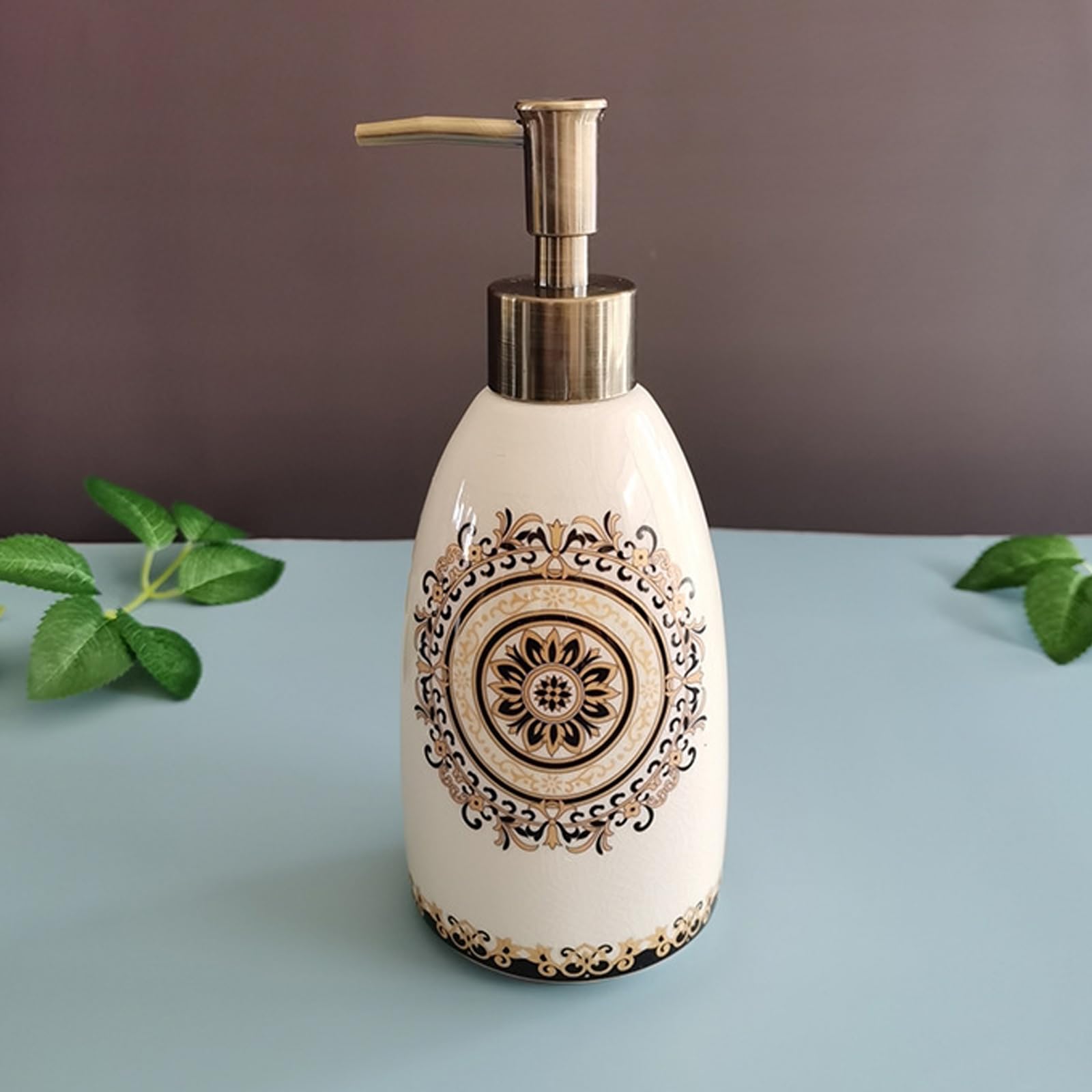 Dozownik do mydła w płynie do łazienki 450 ml, ceramiczny, z pompką do mydła, pojemnik na płyn do mycia naczyń, do domu, na blat hotelowy (biały, 2 sztuki)