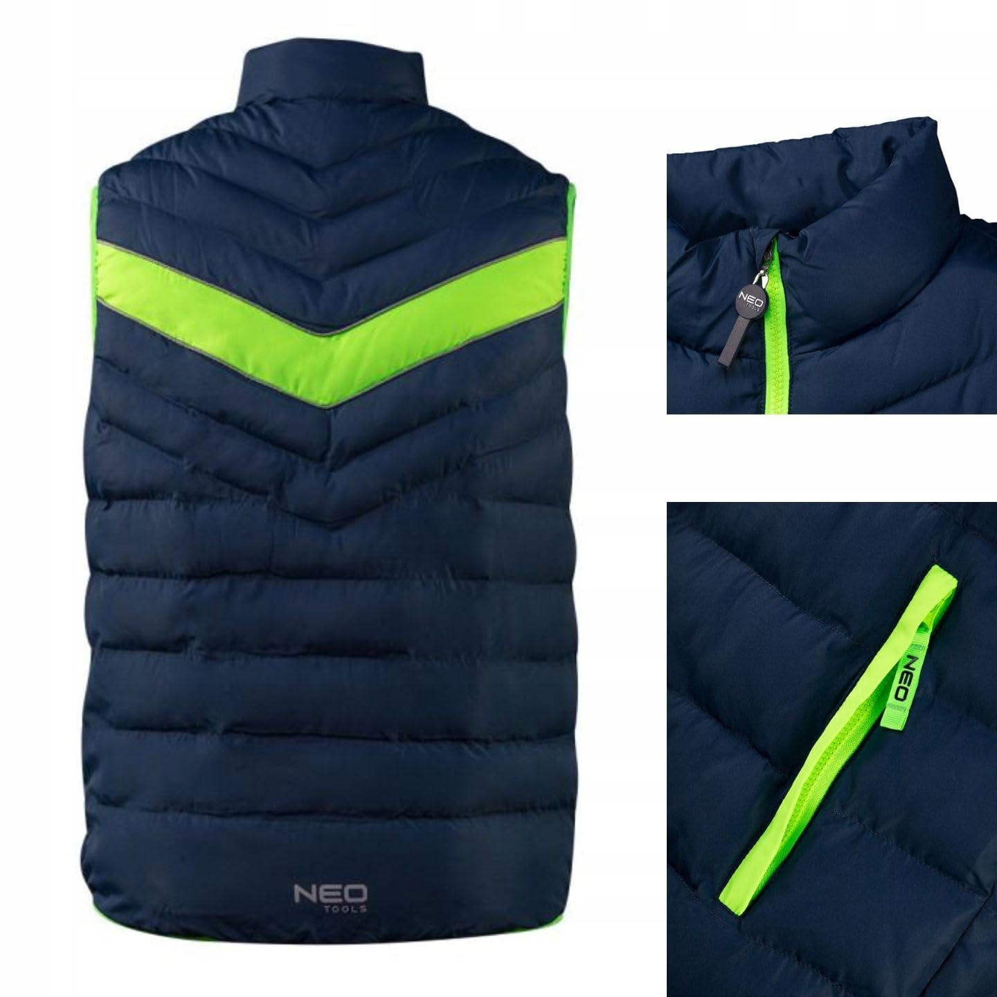 NEO TOOLS Pantalon, gilet de travail et t-shirt à manches longues pour homme Taille S (48) – 3XL (58) / Design tendance, pantalon – Poches de protection des genoux et renforcé en Cordura Doudoune sans