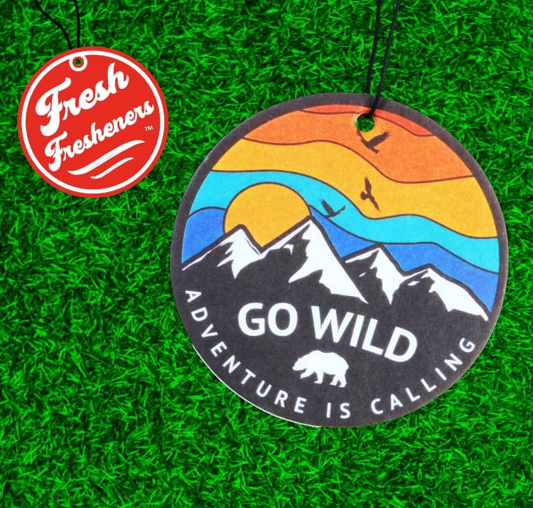 Image of Outdoor Adventure Car Air Freshener 4 Pack Scented With Premium Oils By Fresh Fresheners (Go Wild)