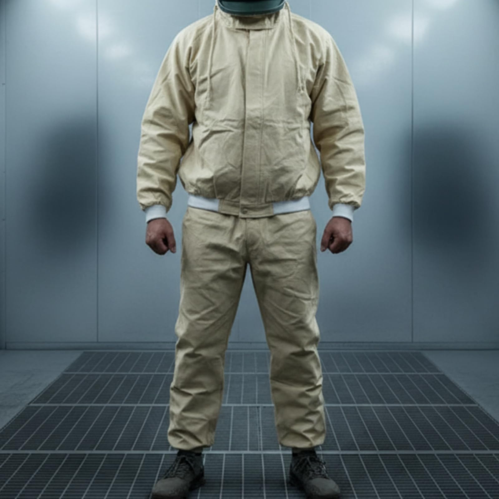 Traje de Trabajo Protector Chaqueta Pantalón Abrigo Capucha Ventana Clara Resistente al Desgaste Te Grueso con Abertura Facial Estructurada, Verde, Verde, Única