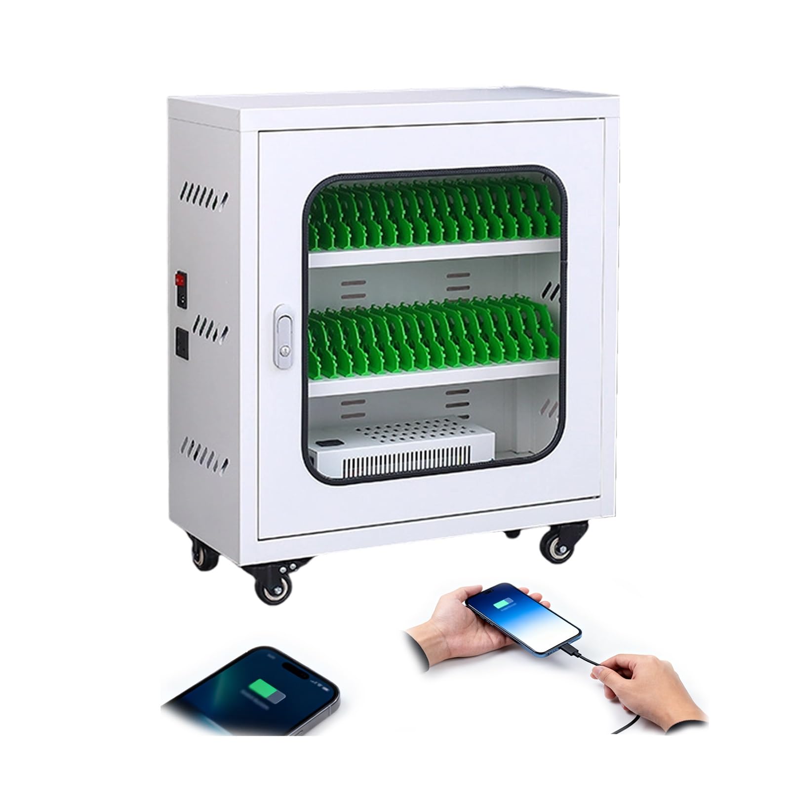 Cassaforte per cellulari con Serratura a Combinazione - Telaio in Lega di Alluminio per fabbriche, scuole e aziende - Soluzione di archiviazione sicura per cellulari (24 Bit)