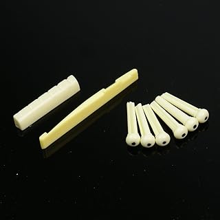 Acoustic Guitar Saddle/Bridge Pins/Nut Combo Set,Ivory Color