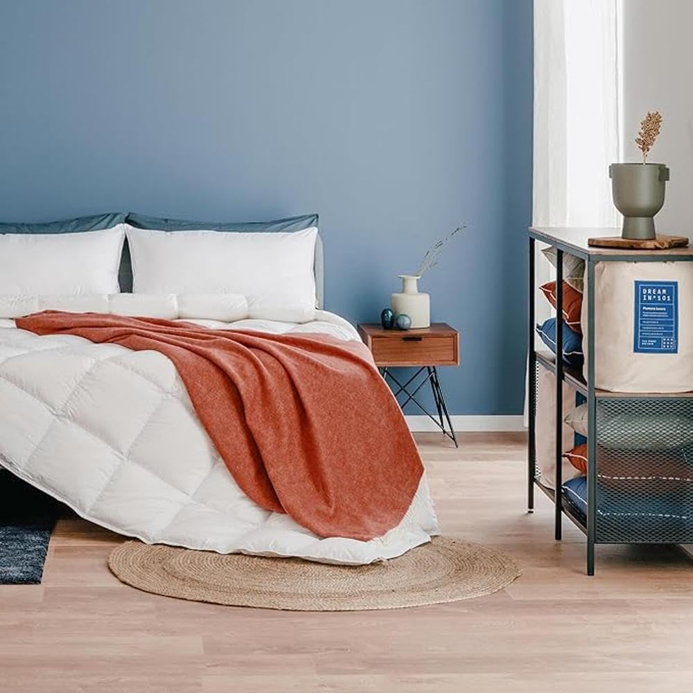 DREAMIN*101 - Piumone Matrimoniale Invernale Caldo e Leggero 100% Piumino d'Oca con Federa Rivestimento Cotone, Trapunta Matrimoniale Invernali Ipoallergenica Traspirante, Piumino Matrimoniale 260x240
