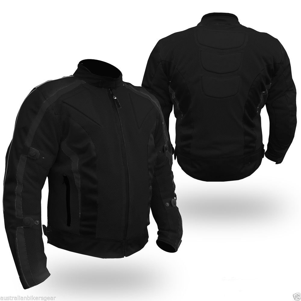 Bikers Gear Australia Chicane Lekka letnia kurtka motocyklowa z siatką Air Flow z CE 1621-1, zdejmowana, wodoodporna wkładka Cordura, czarna, rozmiar 52, EU 62, 6XL