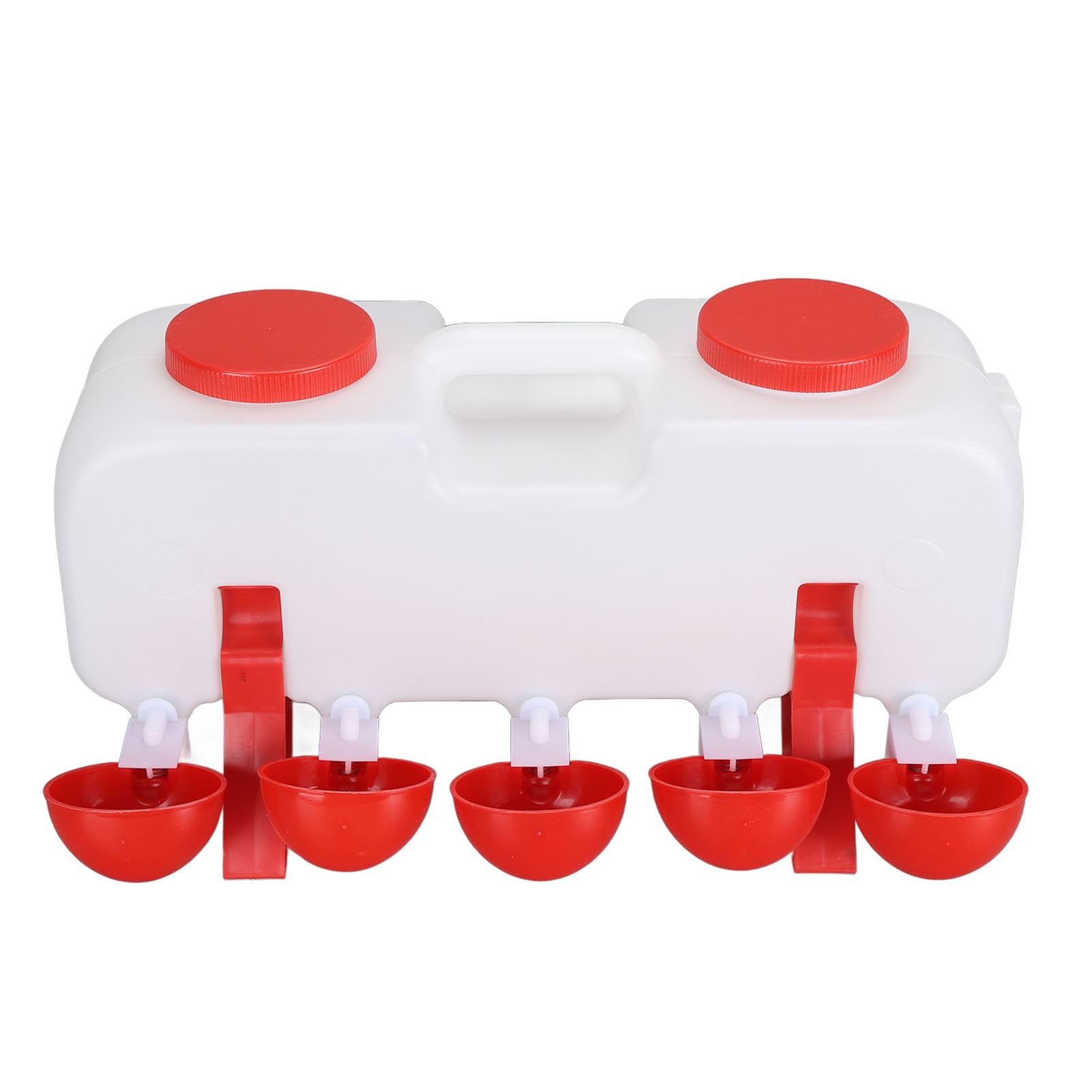 Abbeveratoio per polli di grande capacità da 10 litri, mangiatoia per pollame con 10 tazze d'acqua, distributore automatico di acqua con riempimento dall'alto per oca anatra, (Semiautomatico)