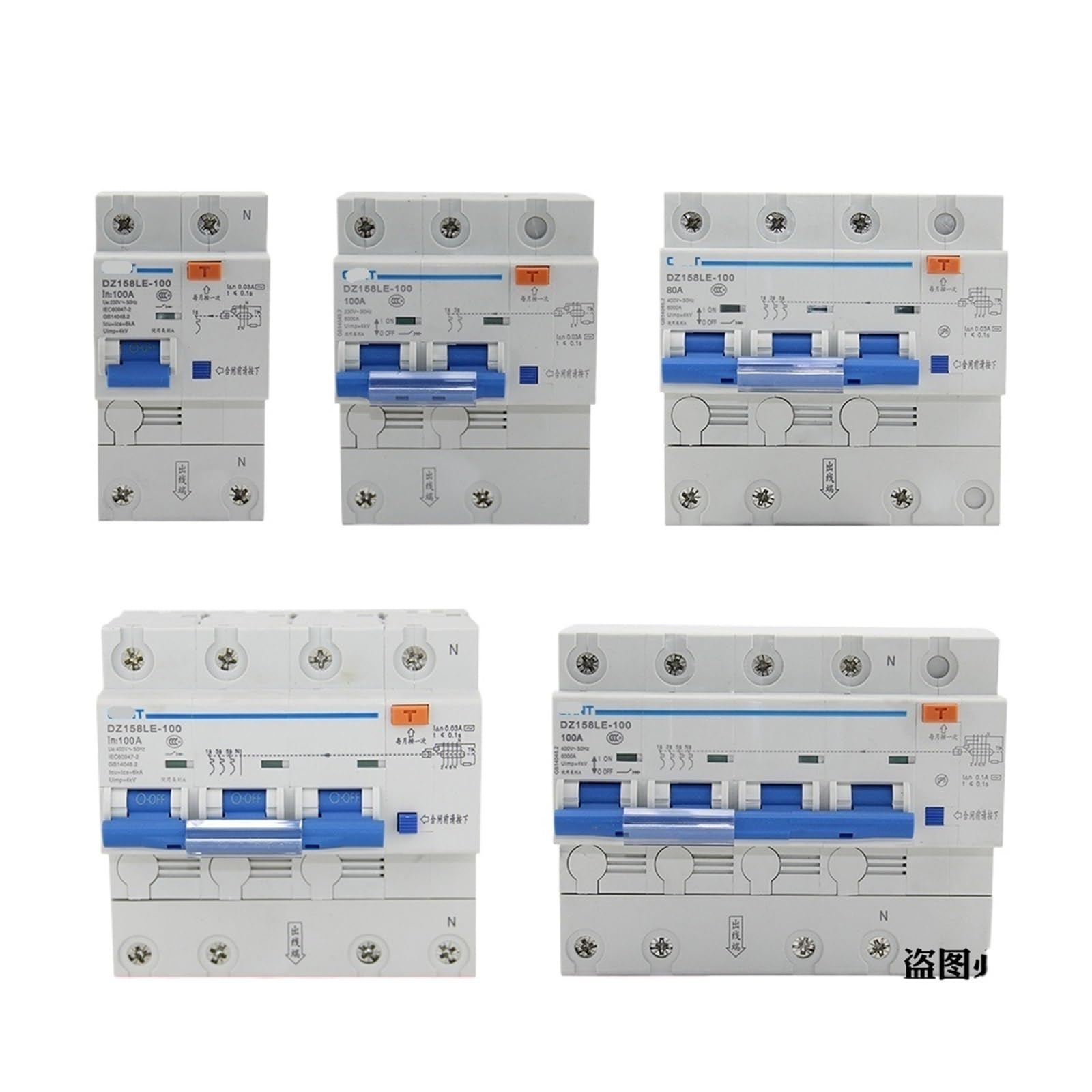 Disjoncteur différentiel 100A 4P DZ158LE-125 haute puissance