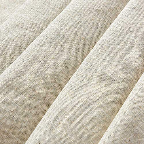 Dosly Idées Linen Button Farmhouse Beige Shower Curtain,Linen And Cotton Woven Fabric,Pleated Black Stripe,Country Style,72X72 In #TOP3