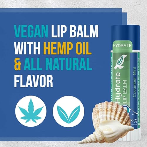 Miniatura 4 de STREAM 2 SEA Juego de bálsamo labial hidratante, vainilla cereza, naturalmente desnudo y pepino, bálsamo labial seguro para arrecifes de menta,