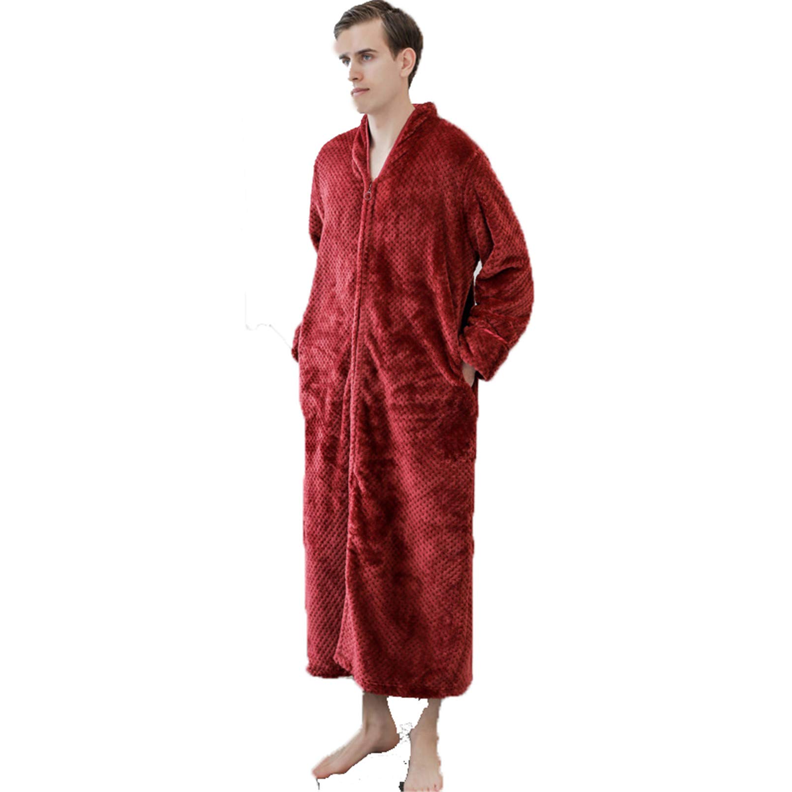 TXQHD Damska męska piżama polarowa koszula nocna aksamitna PJ gruba bielizna nocna zimowa bielizna nocna Supersoft wydłużona bielizna nocna flanelowa 006 XL