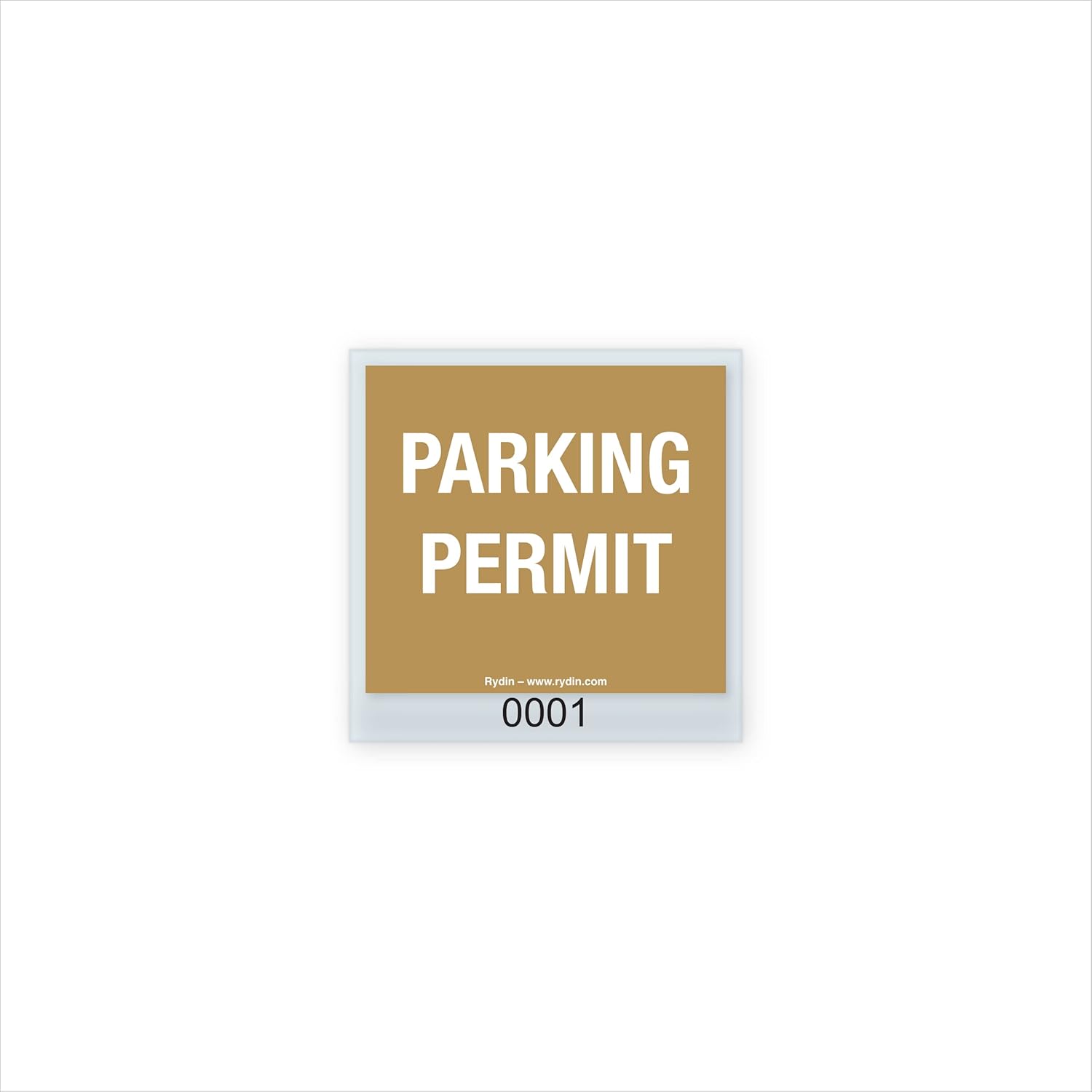 Numbered Parking Permit Window Stickers Gold (3" x 3