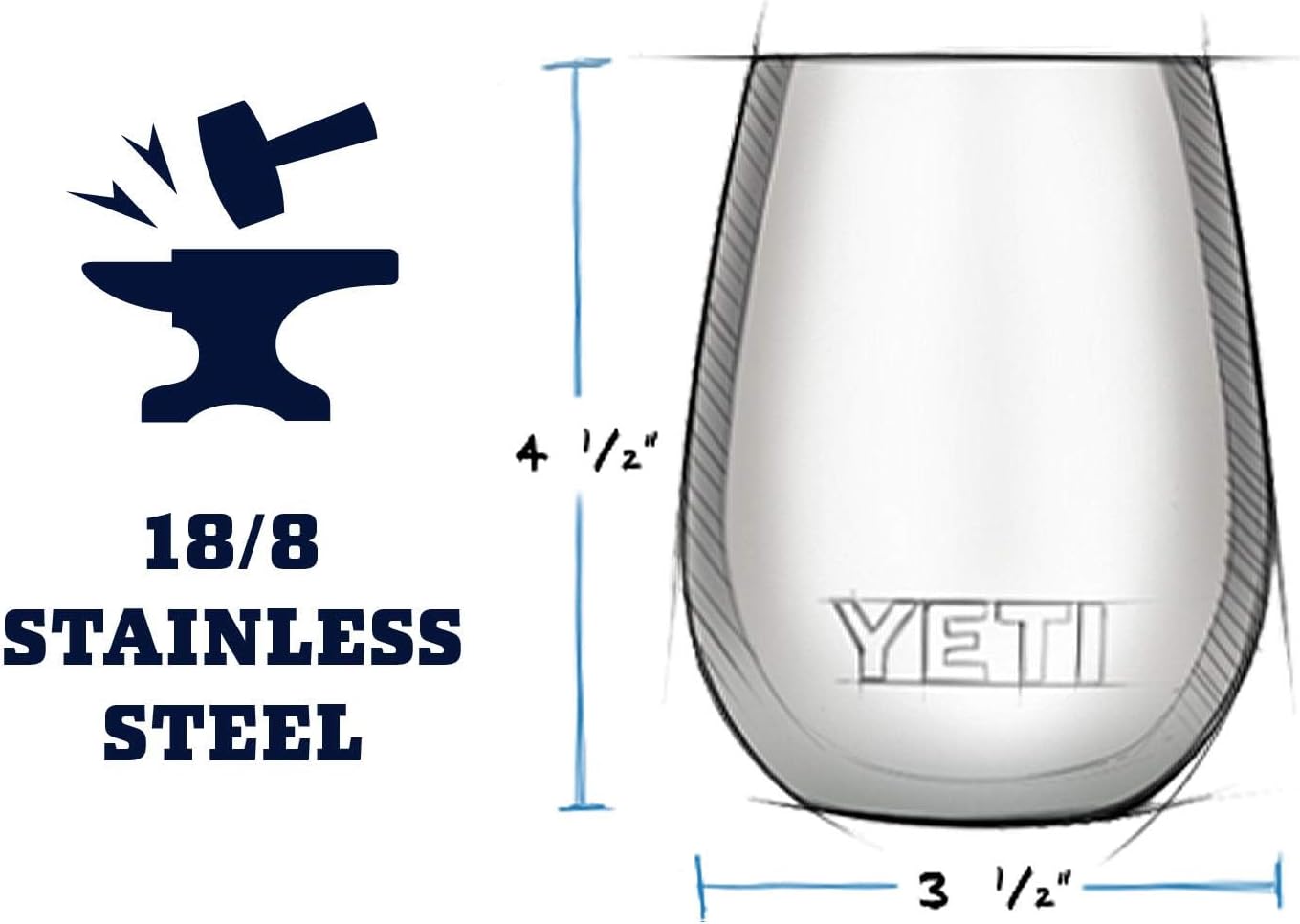 YETI Rambler 10 oz Wine Tumbler, Vacuum Insulated, Stainless Steel with MagSlider Lid, White - Image 2