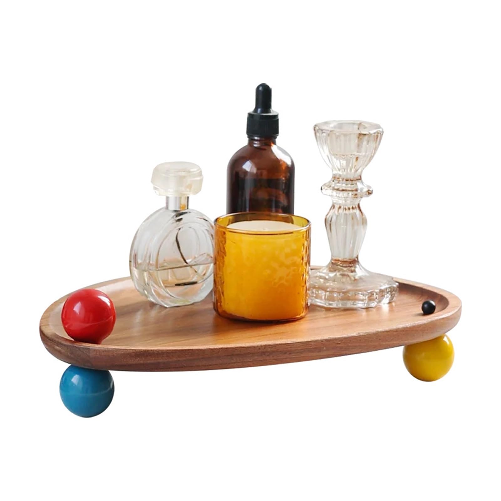 Vassoio per profumi Vassoio portaoggetti in legno massello for candele profumate, for trucco, decorazione for soggiorno(Style 04)