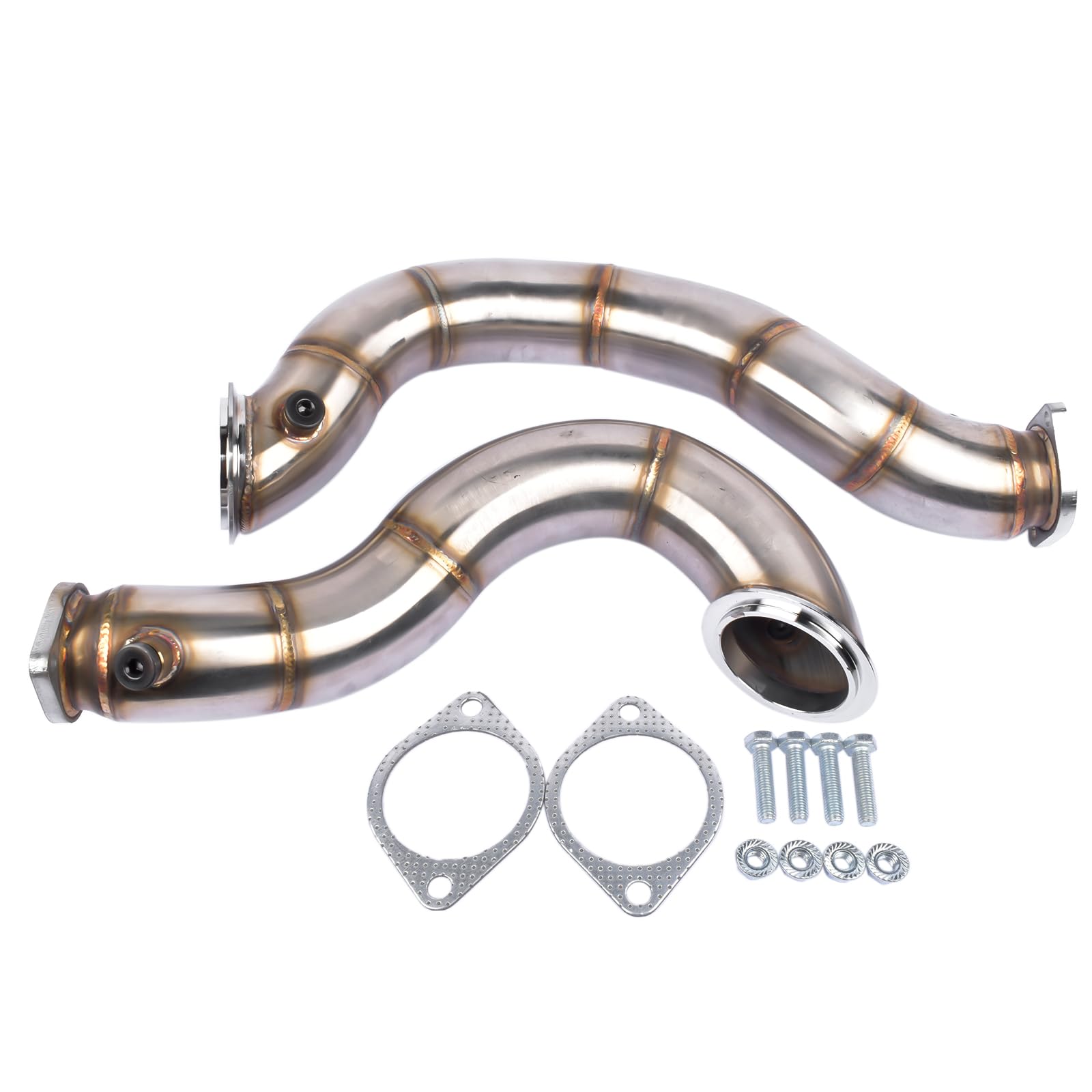 Downpipes de acero inoxidable 76 mm Compatible con N54 135i / 335i 3.0L Twin Turbo 2007-2010 GLOSSY AUTO PARTS