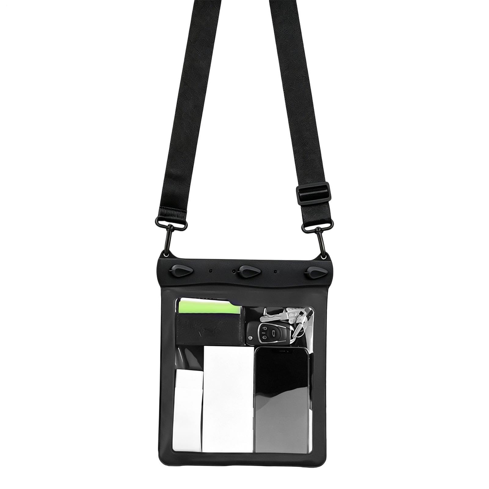 Gran bolsa táctil impermeable de smartphone con sellado hermético para viajes y natación 8