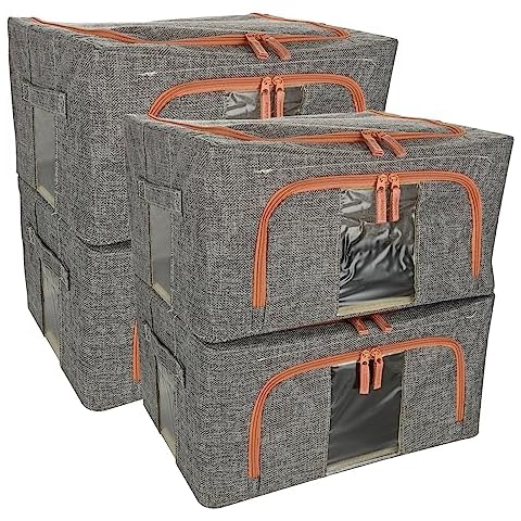 WOPPLXY 4PCS Collapsible Clothes Storage Boxes Cover
