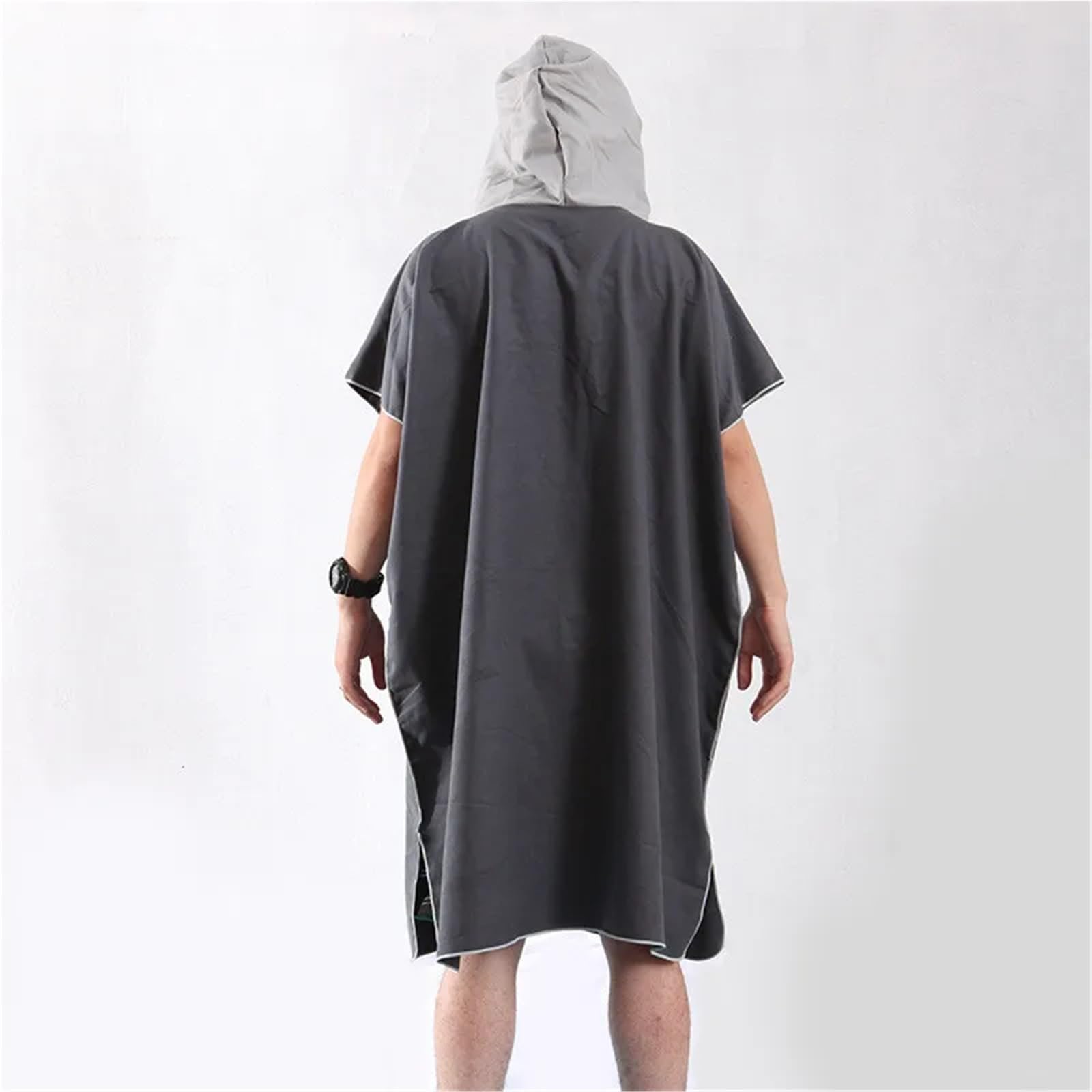 Schnelltrocknendes Strandtuch aus Mikrofaser mit Kapuze, Wickelmantel, Strandkleidung, Poncho, Surf, for Schwimmen im Freien, for Männer und Frauen, Bademantel, Badeanzug(Orange)