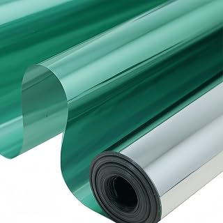 Vinilo Ventana Privacidad 70 x 280 cm Cristal Unidireccional Protector de Privacidad Anti 99% UV y Anti 92% IR Lámina de Espejo para Ventanas para Cocina Oficina, Verde