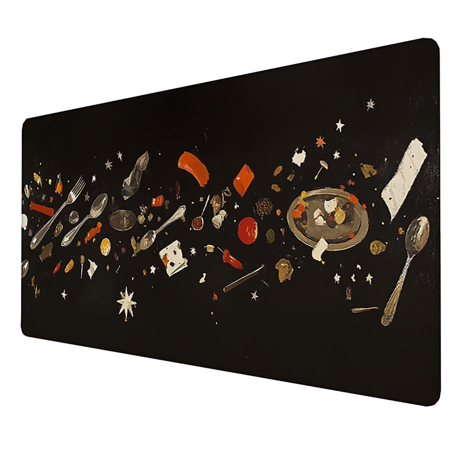 Mouse Pad, Mousepad, Large Mouse Mat (Tableware) Gaming Mouse Pad, Mouse Mat, Mouse Pad Large, Large Mouse Mats For Desk 900x400x3mm, Desk Mat, Desk Mat Large, XXL Mouse Pad (Black) X-RT- (Spices)