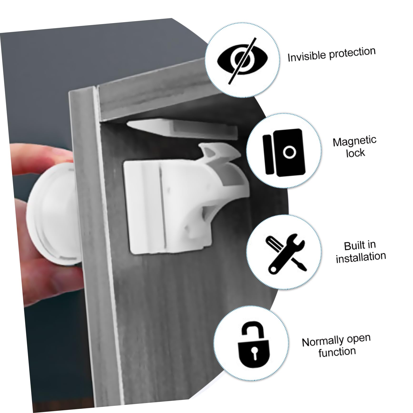 10pezzi Serrature Magnetiche Per e Adesive Con Chiave Protezione Per e Installazione Facile e Invisibile