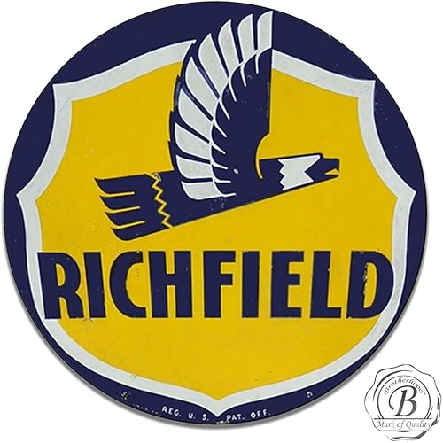 Miniatura 416 de Brotherhood Letrero de gas vintage de reproducción de letreros de metal vintage, letrero redondo de metal para garaje y hogar, 8 pulgadas de Nourse