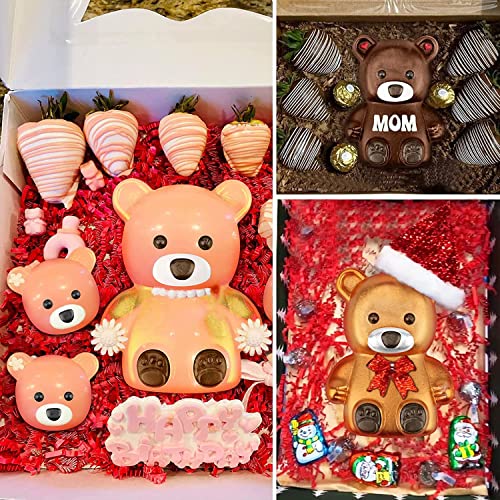 Ostereier Hasen Silikon Formen für Schokolade, 2 Stück 3D Osterei Hase Form für Gummy Schokolade Süßigkeiten Badebombe Kuchenform Osterdeko (Bear)