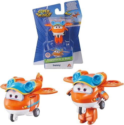 Super Wings EU750030 Transform-A-Bots - Personaje soleado, naranja disponible en Yaxa Colombia