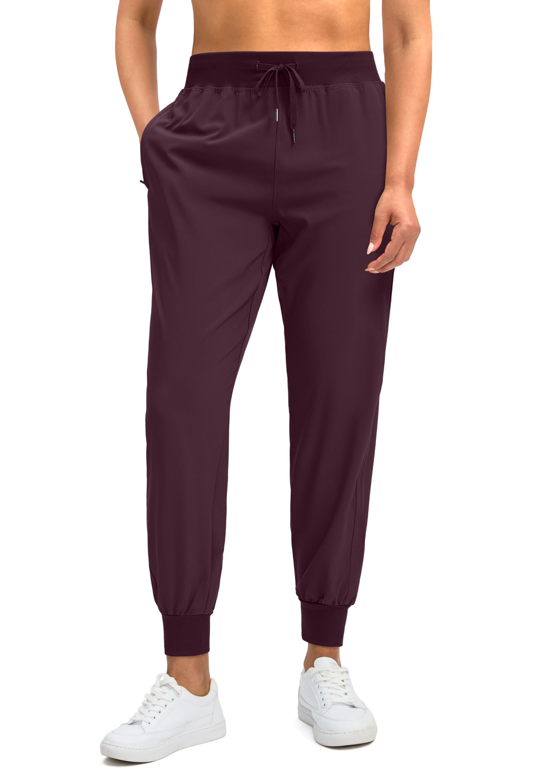 Soothfeel Women's Joggers with Zipper Pockets Lightweight Running Gym Travel Casual Workout Athletic Joggers Pants for Women