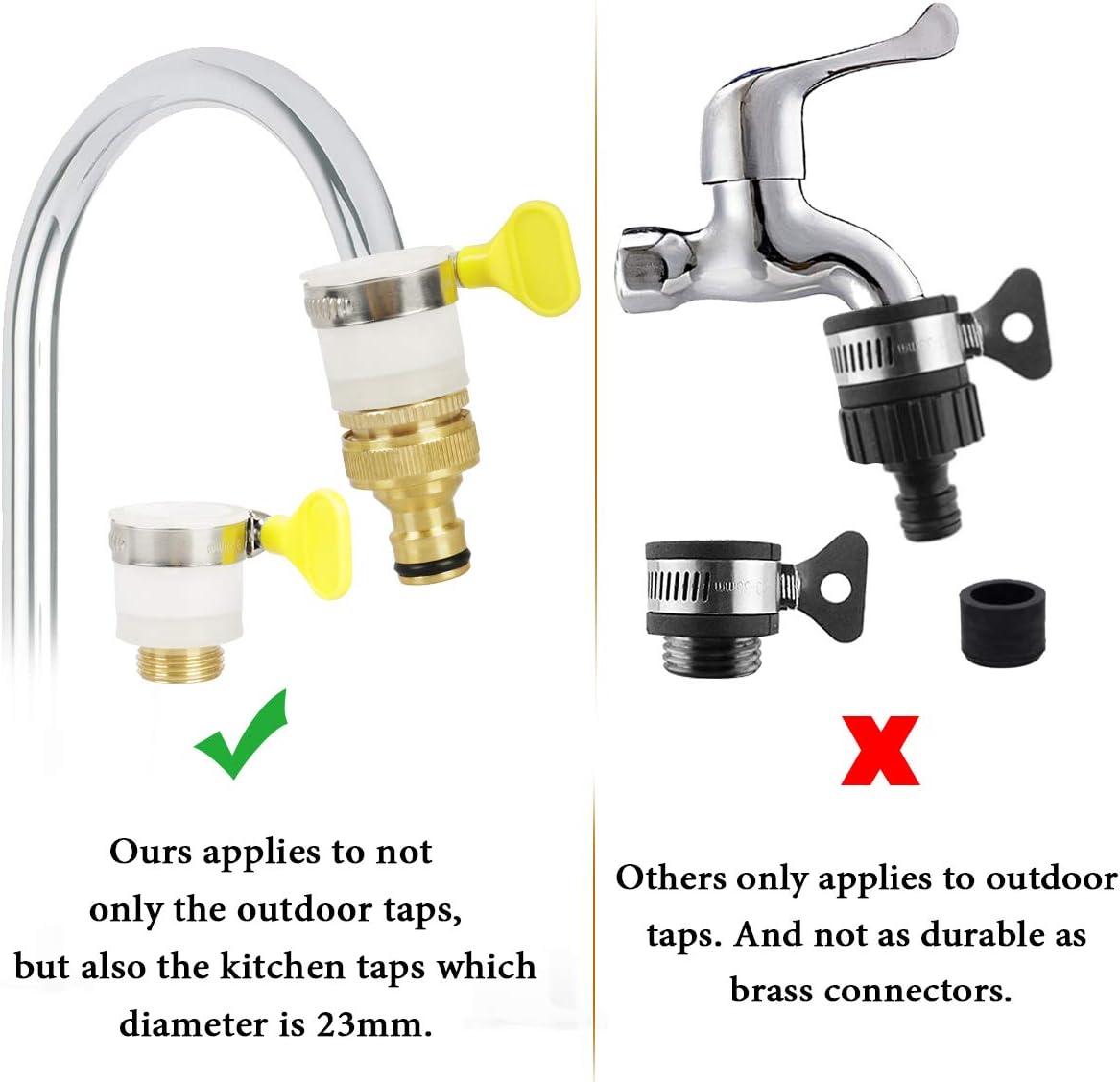 Onarway Mixer Tap Connector 1/2 & 3/4 Inch 2in1 Universal Female