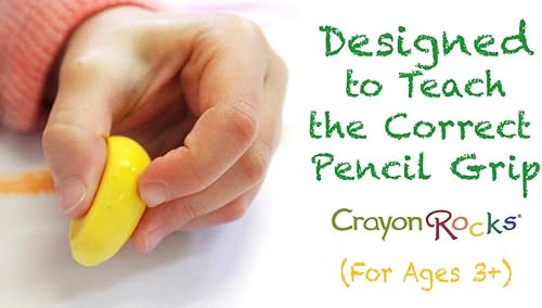 Miniatura 3 de Crayon Rocks, Crayones en forma de roca, 8 colores, agarre de trípode hecho para el desarrollo de escritura a mano en niños y niños pequeños,