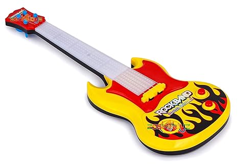 Yuvi fashion point Rock Band Musical Guitar 15 Inches Battery Operated with Music and Lights Rock Band Guitar for Kids (Multi Color)
