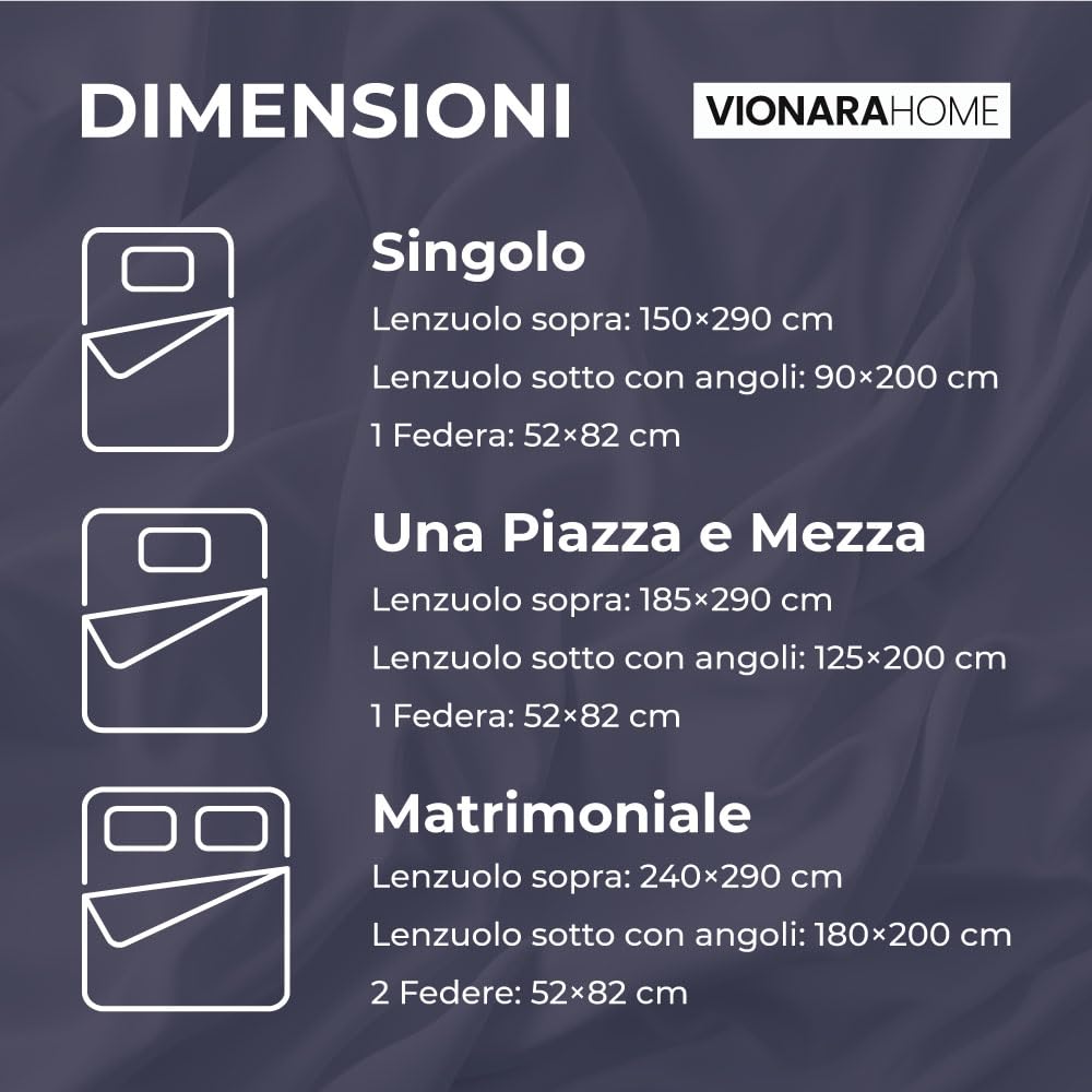 Vionara Home Completo Lenzuola in Flanella di Puro Cotone, Anti-pilling, Completo Letto Invernale in Morbido Caldo Cotone, Made in Italy (F130 - Azzurro, Matrimoniale)