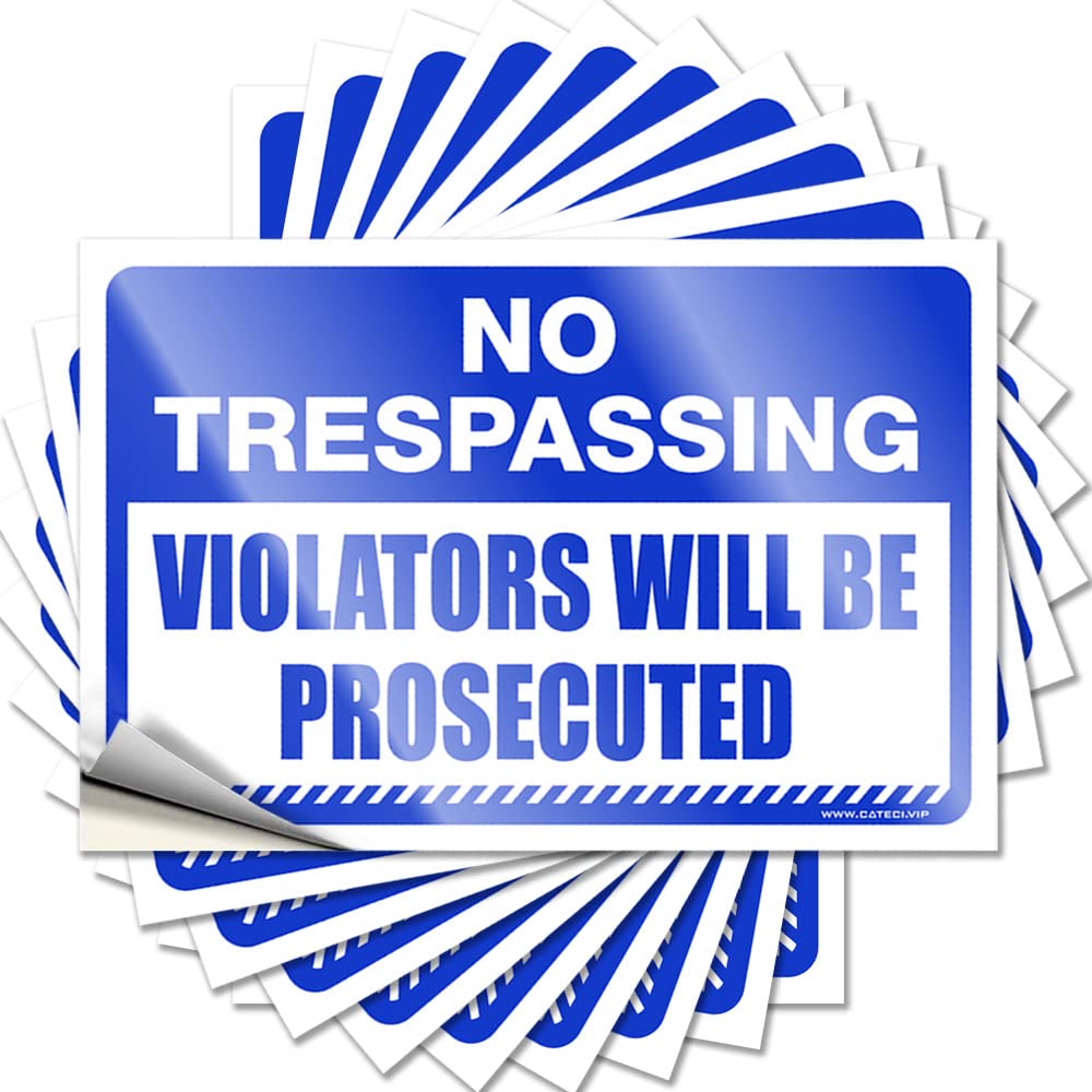 No Trespassing Violators Will Be Prosecuted Garage Summer - Work Decals Self Adhesive Sticker(8X12CM)
