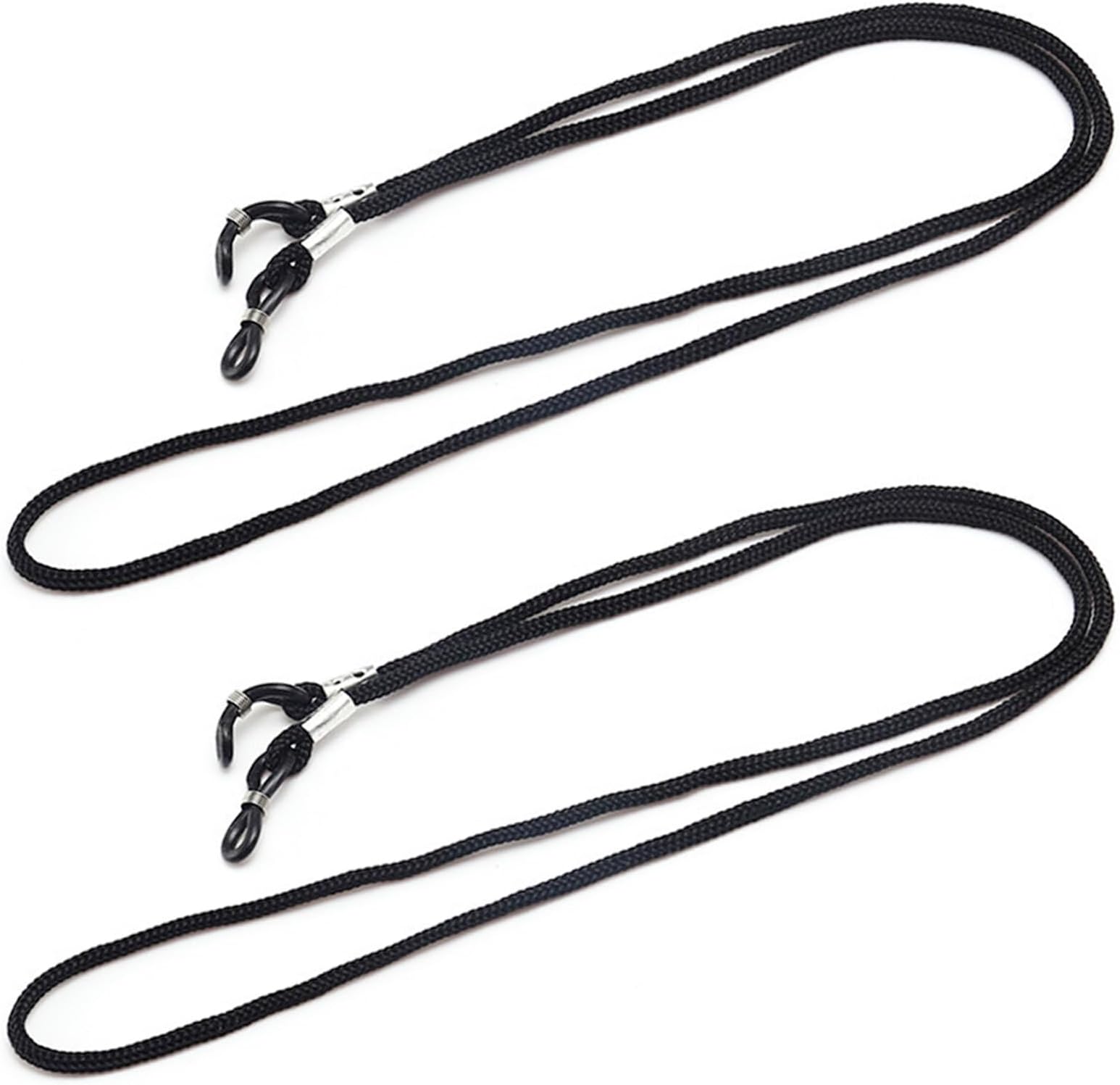 2 Pcs Glasses Straps,Sunglasses Chain Men,Glasses String around Neck Women,Adjustable Glasses Cord,Sunglasses Retainer Lanyard for Eyeglasses Specs (black)